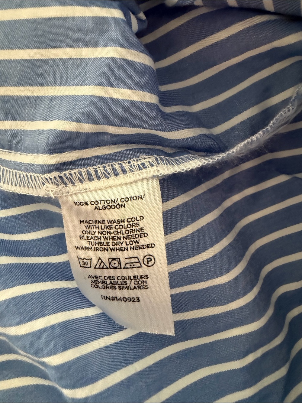 LOFT Blue and White Striped Button-Down Shirt - Picture 4 of 4